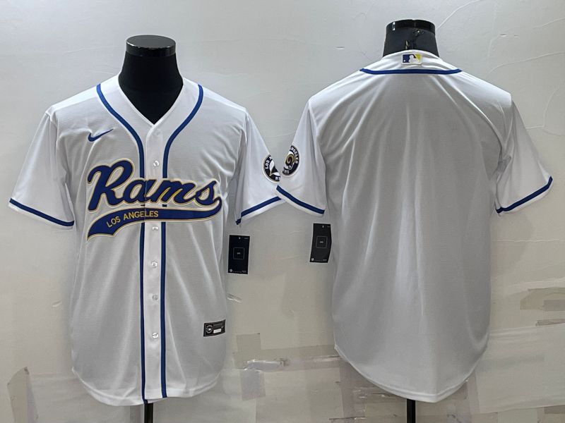 Men Los Angeles Rams Blank White 2022 Nike Co branded NFL Jerseys